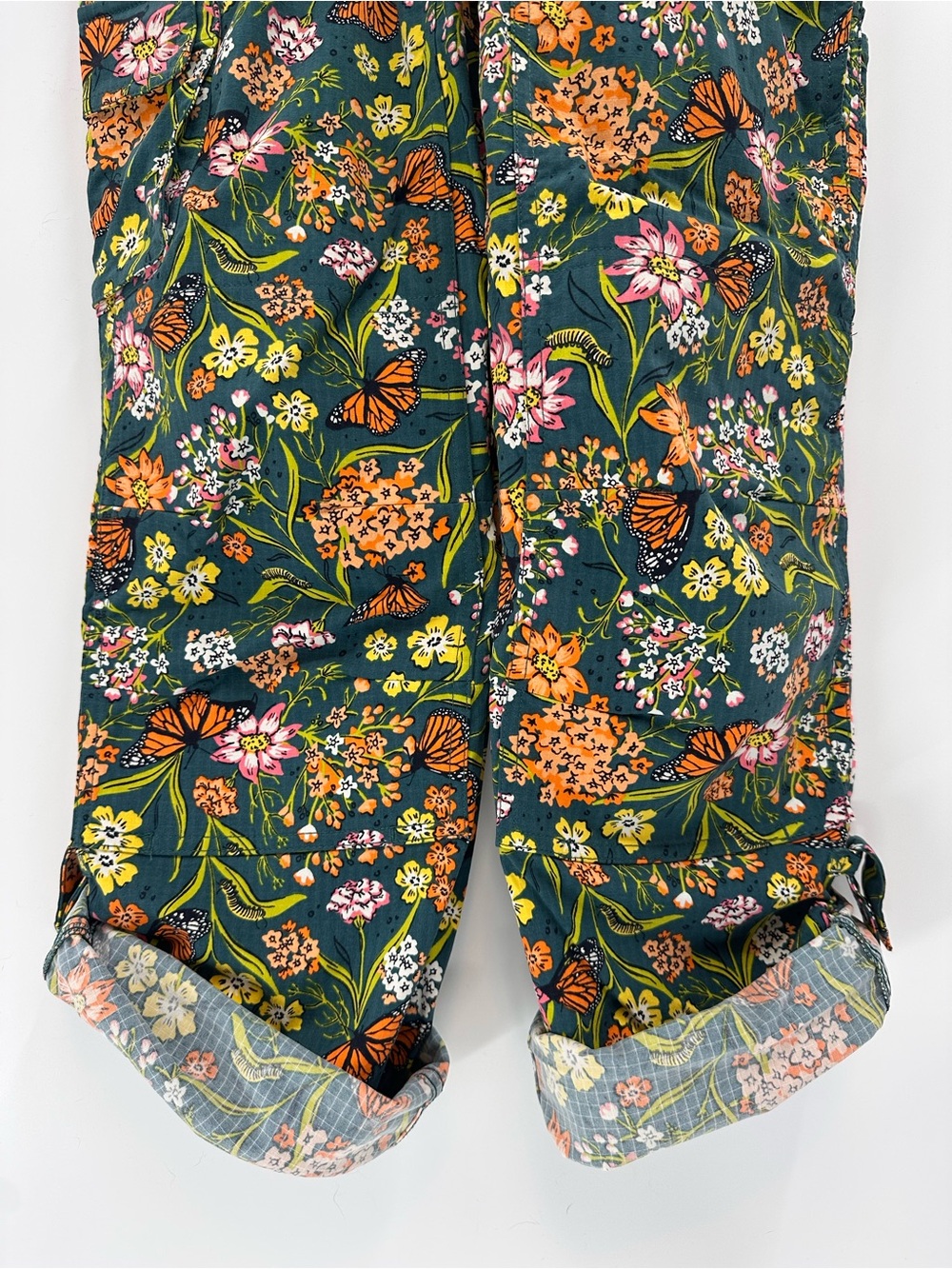 Women's Heirloom Gardening Bib Overalls Monarchs Milkweed XS - Picture 5 of 11